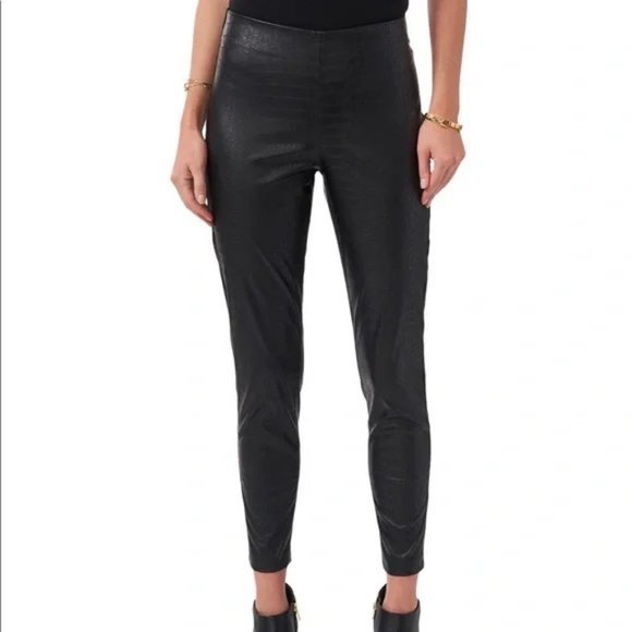 Vince Camuto Pants - Vince Camuto Faux Leather Crocodile Black Pants Leggings Size L
